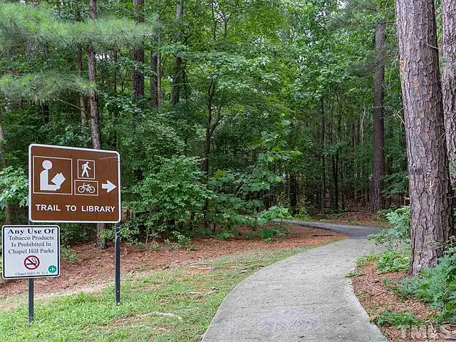 ... and to the nature paths in Pritchard Park that surround the library.