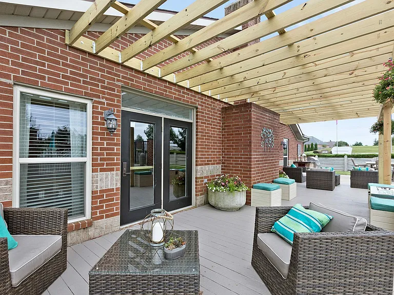 Grab a seat, kick back, and enjoy the fresh air. This outdoor lounge is made for unwinding.