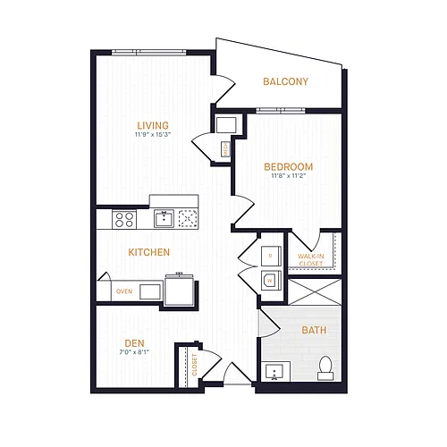 Floor plan A4 BF | 1 Bed | 1 Bath