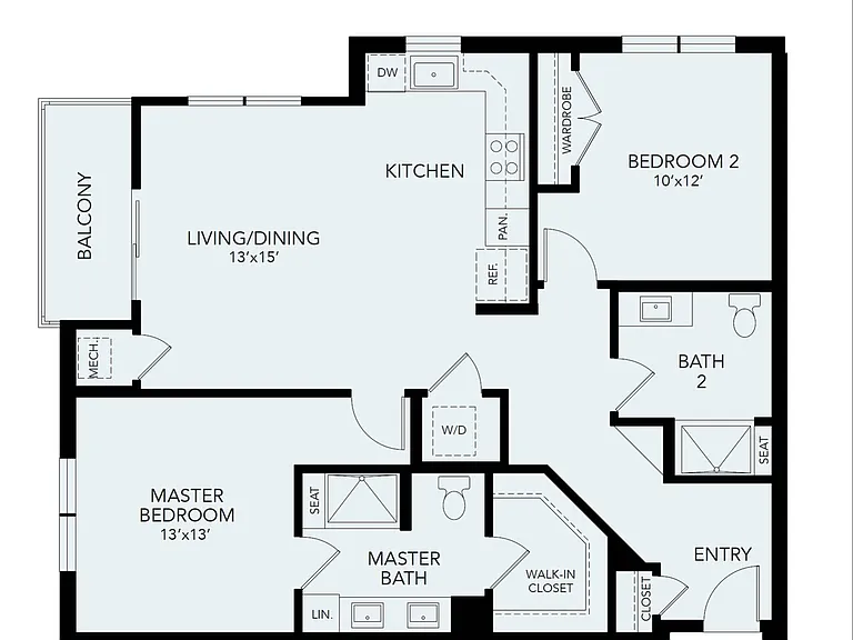 B3 | 2 bed 2 bath | 1180 sq ft B3 | 2 bed 2 bath | 1180 sq ft