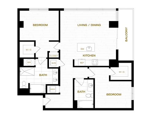 Floor plan 2 Bed/2 Bath-B5