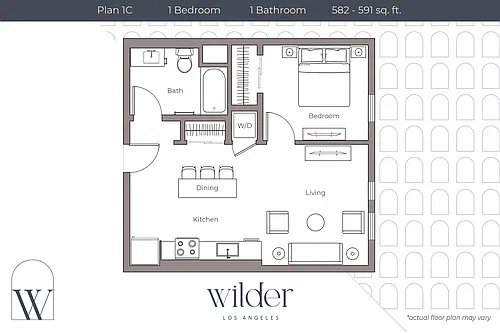 Floor plan 1 Bedroom C