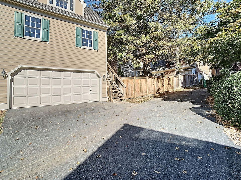 Apt is above the garage with a private staircase up to the front door.