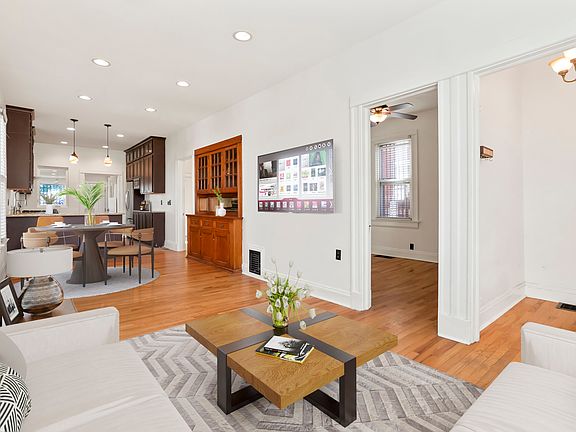 Living room showing the open floor plan