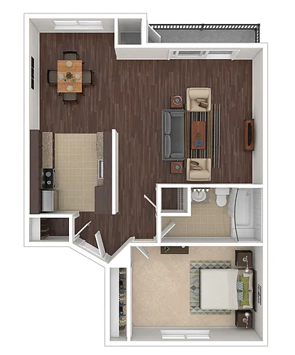 Floor plan 1 Bed 1 Bath