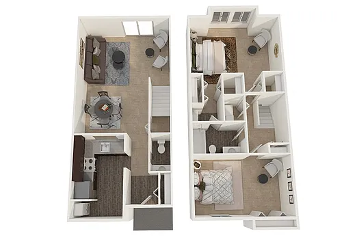 Floor plan Two Bedroom Townhouse