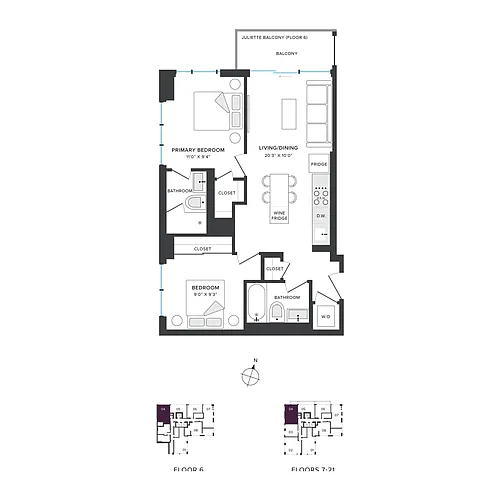 Floor plan B01 Two Bedroom