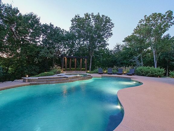 Pool, spa, firepit area