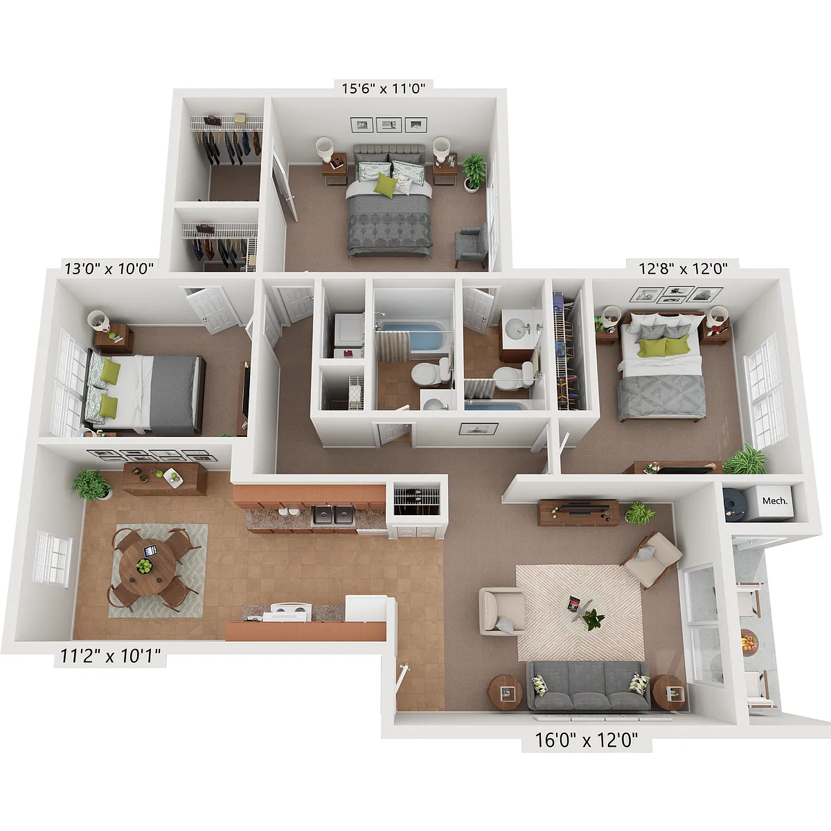 Floor plan Maple - Affordable-LIHTC