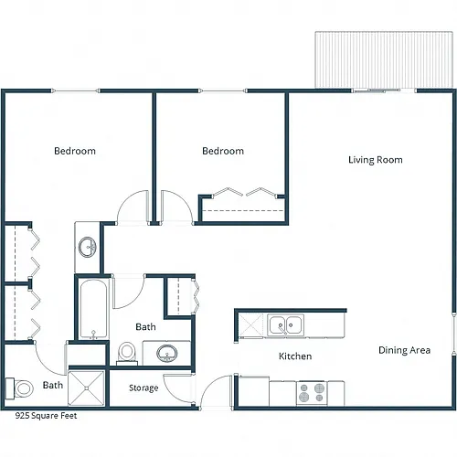 Floor plan Two Bedroom 22A