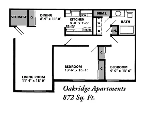 Floor plan Two Bed