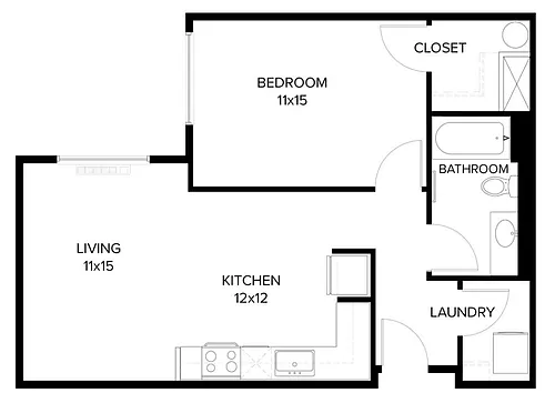 Floor plan 1X1 D