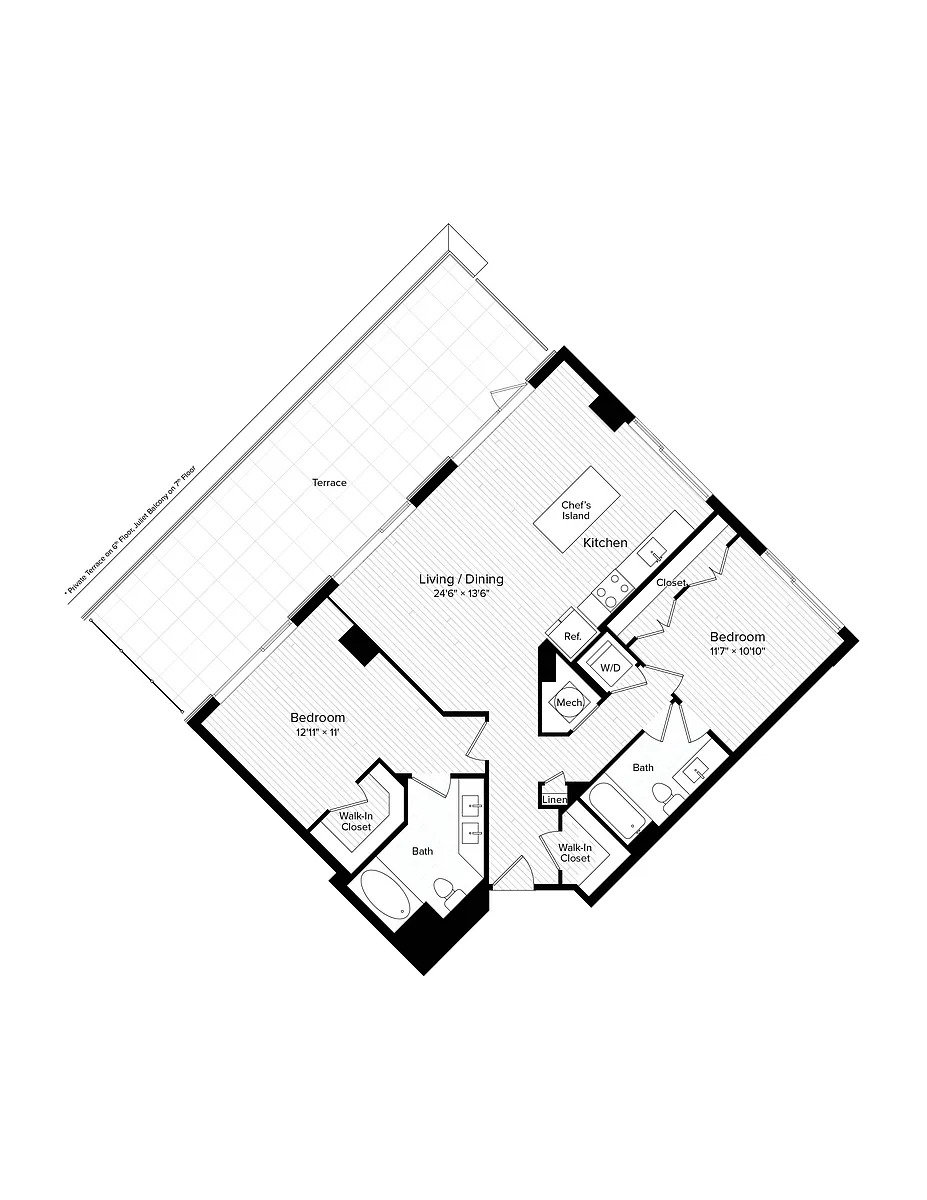 Floor plan C06 Two Bedroom Two Bath