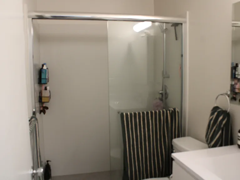 Shower over tub, updated bathroom