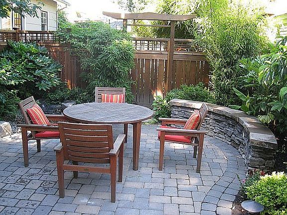 Backyard Retreat with water feature