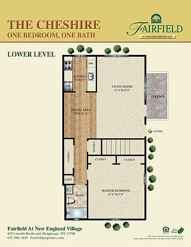 Floor plan The Cheshire One Bedroom Lower