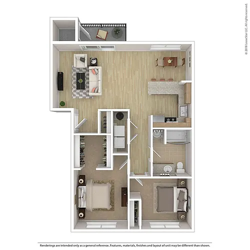 Floor plan 2 Bed 1 Bath - Phase ll A Plan
