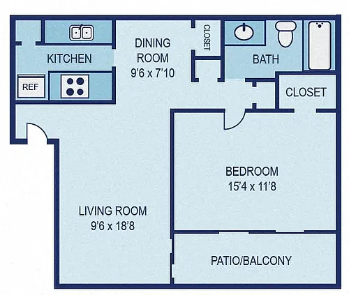 Floor plan A1 - Deluxe 1BR