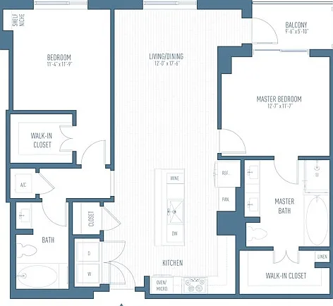 One Hermann Place - B3 - 2 Beds - 2 Baths - 1279 Sq. ft.