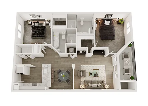 Floor plan Charlotte 2x2