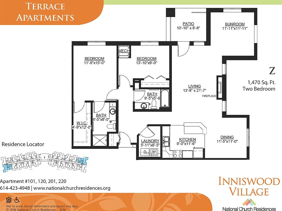 Two bedroom two bath apartment