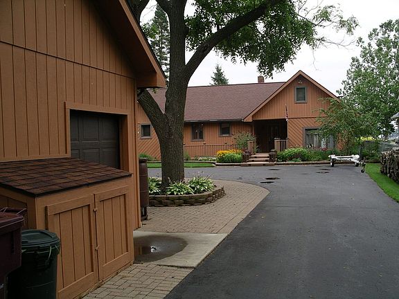 Street side garage & house