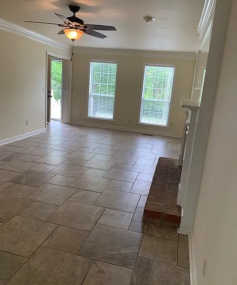 View of Family Room from French doors to back yard
