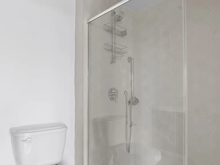 Walk-In Shower with Glass Shower Door