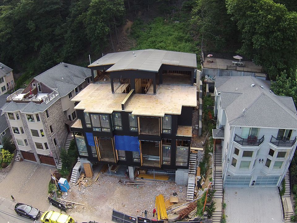 Drone shot of the house