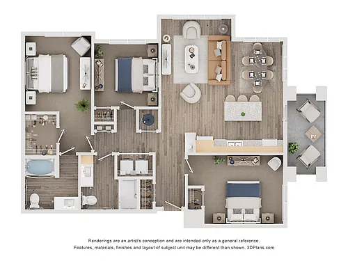 Floor plan 3AA (Wheelchair Accessible)