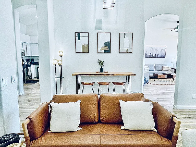Additional family room with Smart TV, pool table, seating