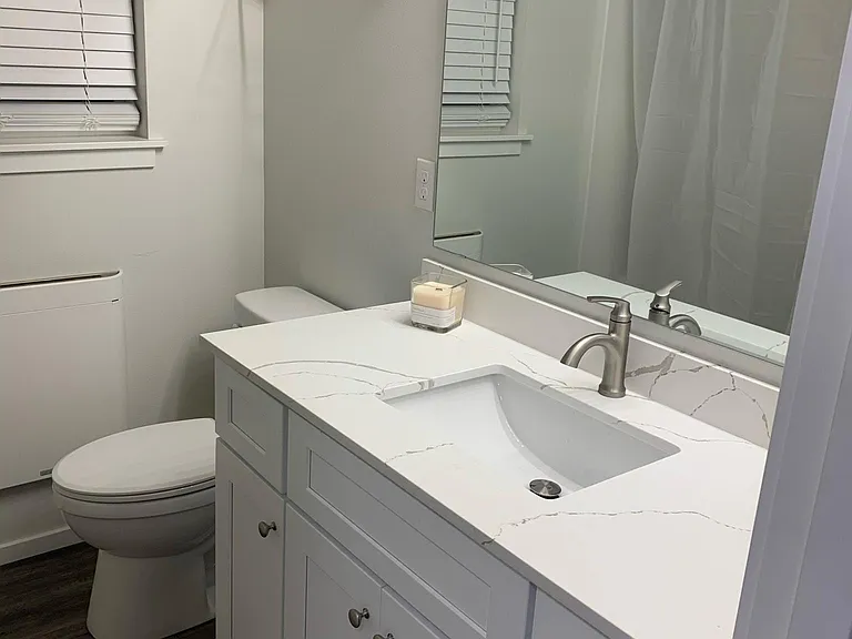 Bathroom with large shower