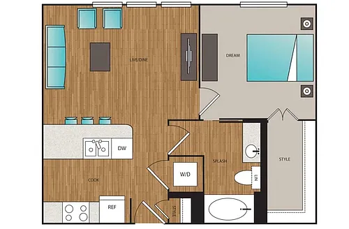 Floor plan Phase I 1x1 D
