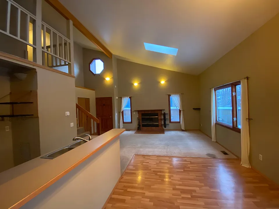 View of living room from the dining room.