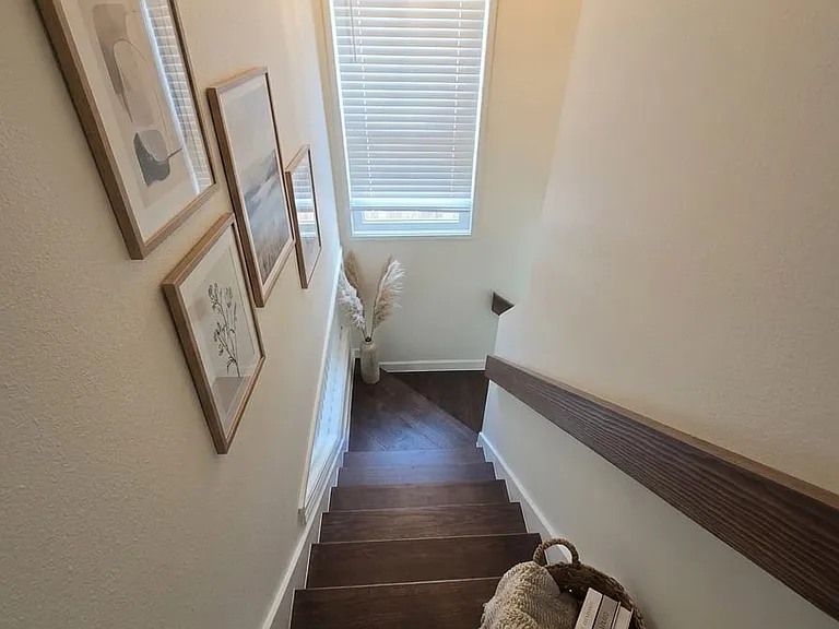 Stairs leading to the bedrooms