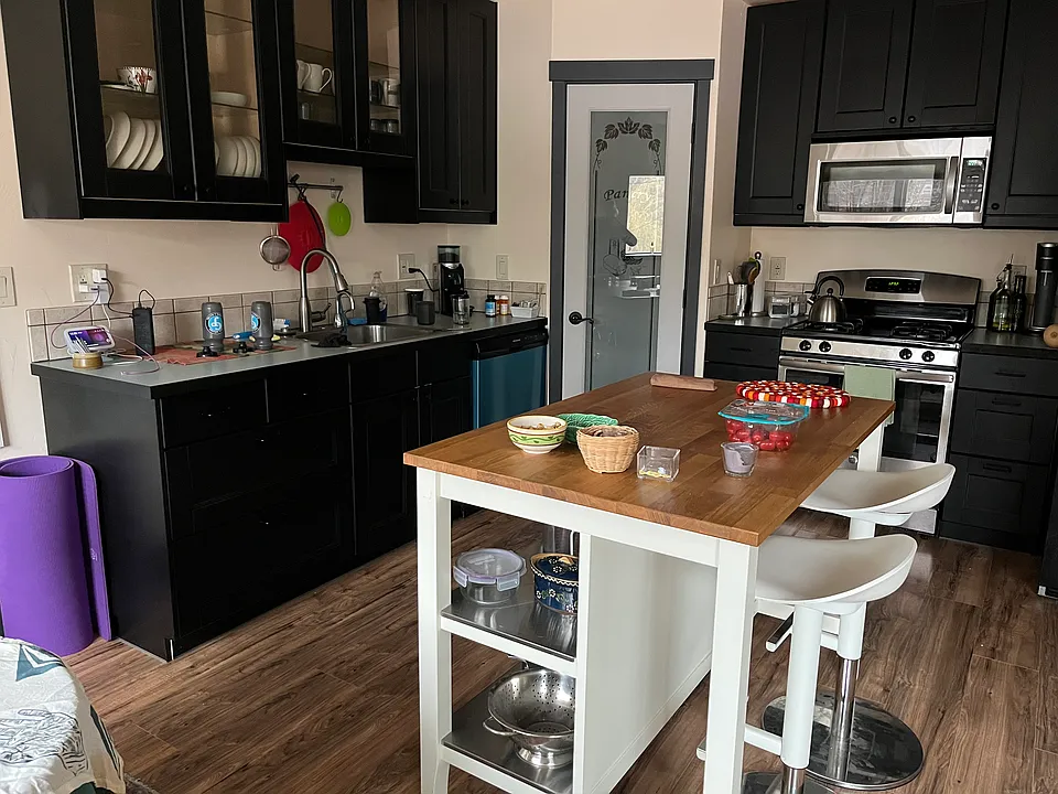 Kitchen and island