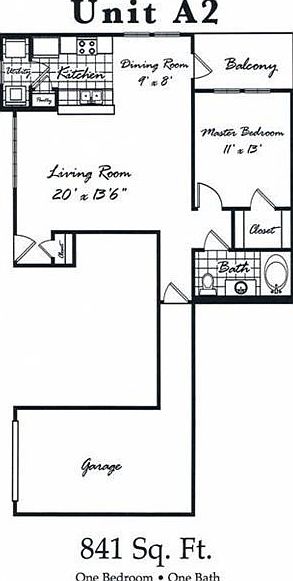 1 bd. 1 ba. - 841
