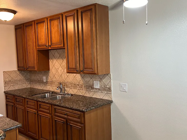 Kitchen/Dining with new light ceiling fan