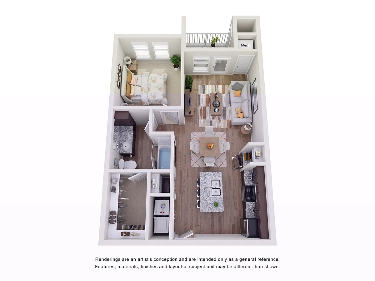 Floor plan 1 Bed - A1