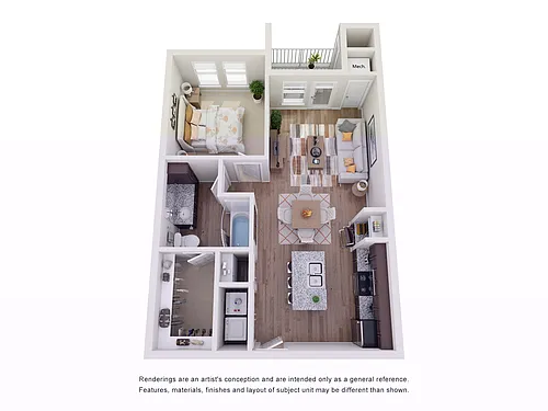 Floor plan 1 Bed - A1