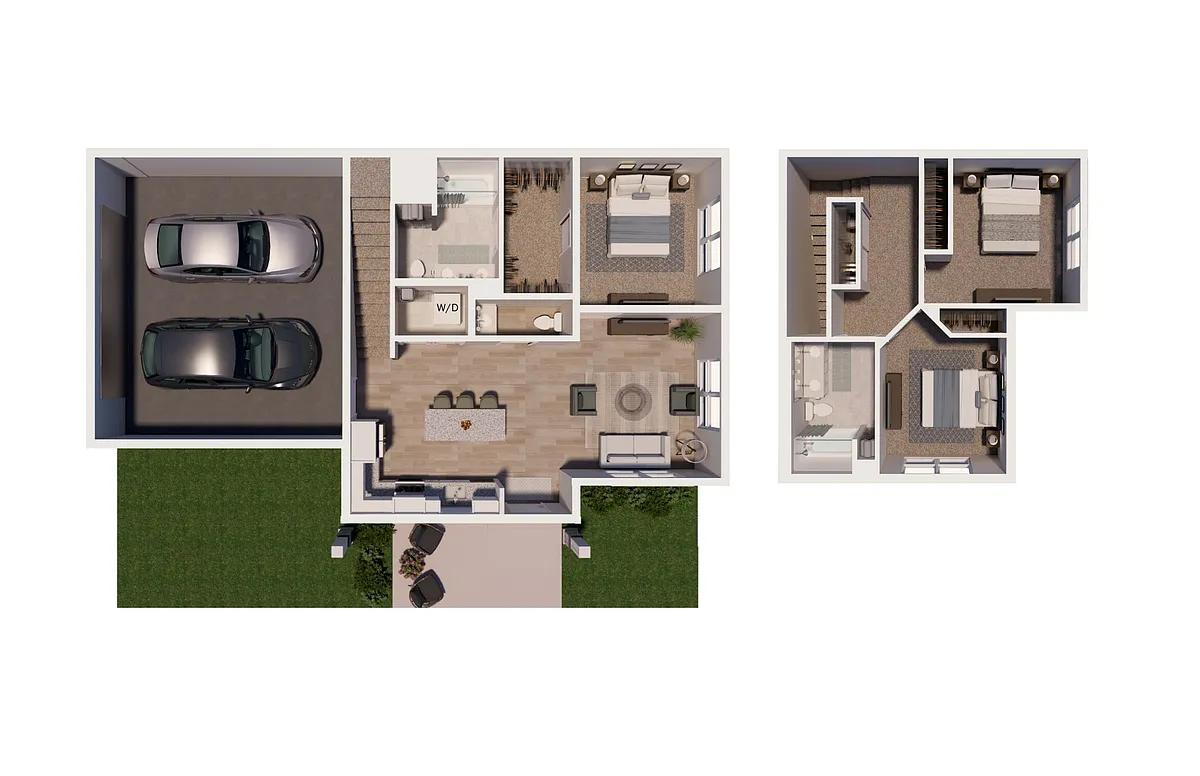 Floor plan THREE BEDROOM - END UNIT