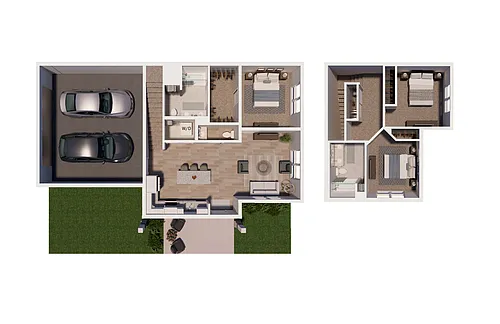 Floor plan THREE BEDROOM - END UNIT