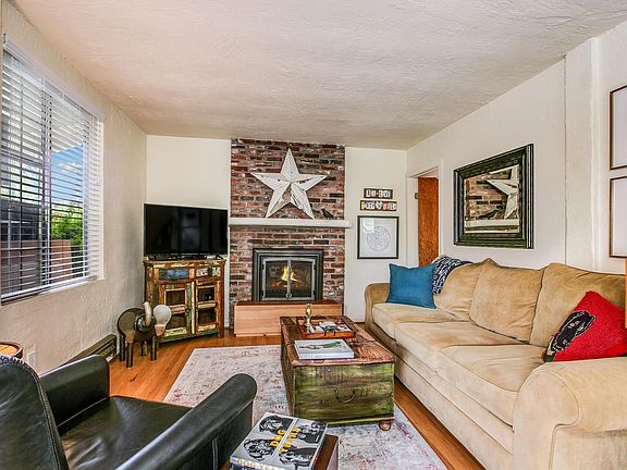 Living room and fireplace