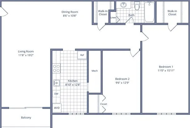 Bel Air - 2b 1b 925sqft - B1 Bel Air - 2b 1b 925sqft - B1