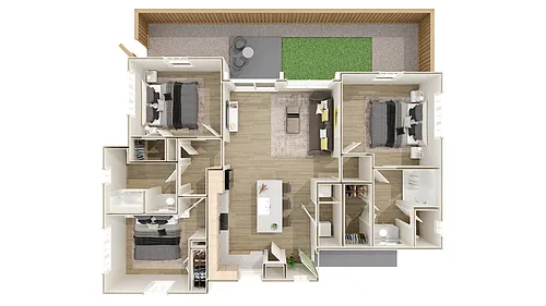 Floor plan Three Bedroom