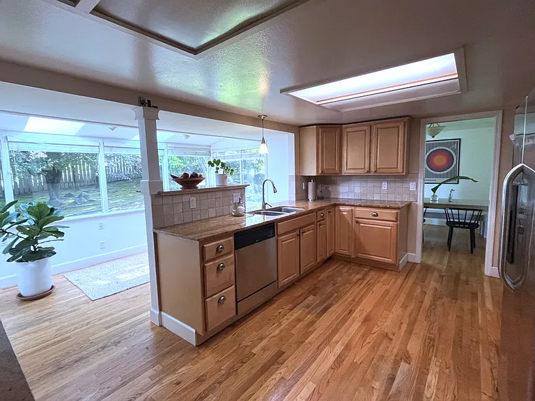 kitchen and sunroom