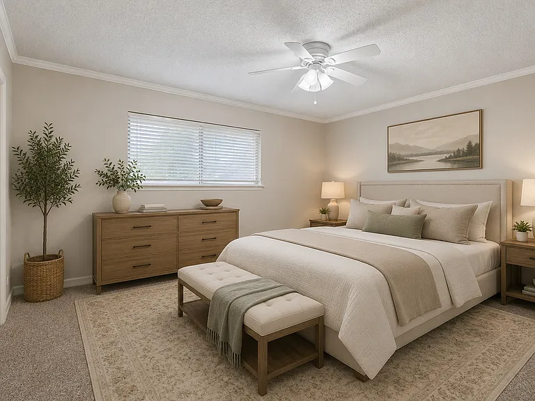 Virtually Staged Primary Bedroom