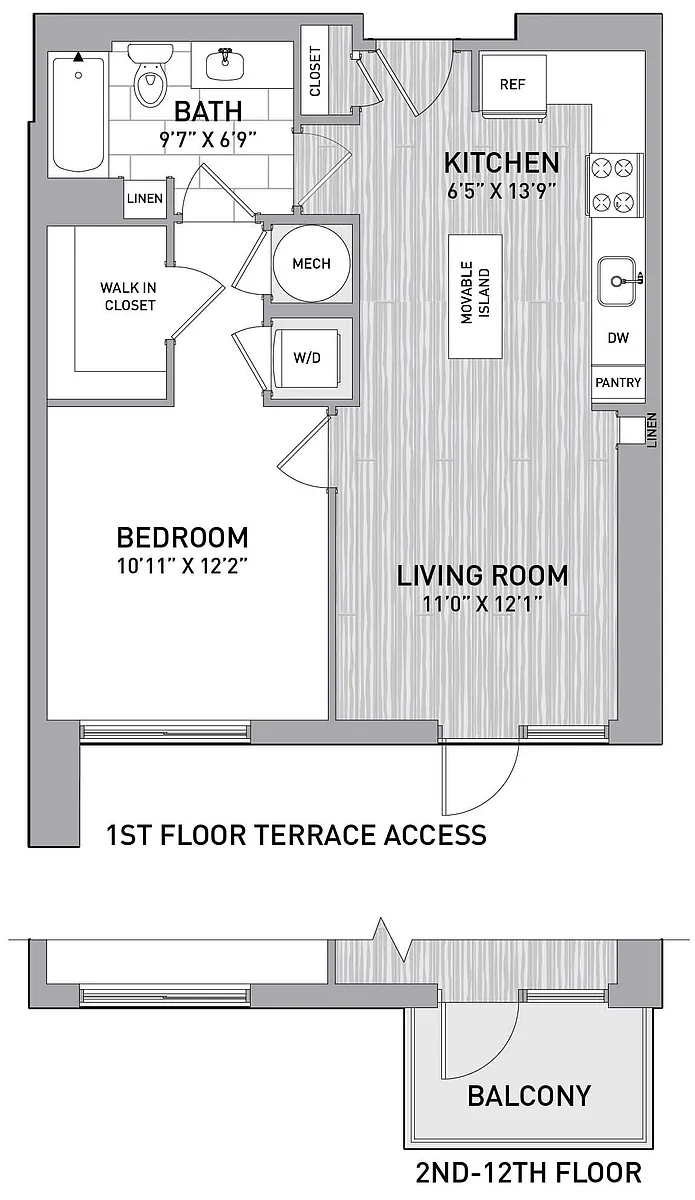 Floor plan 1 Bed1 Bath A3