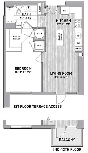 Floor plan 1 Bed1 Bath A3
