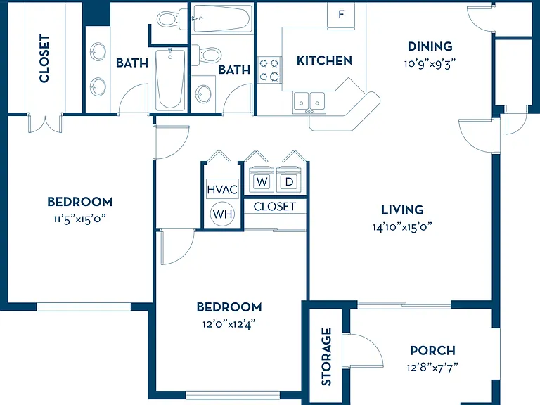 Bristol | 2BD, 2BA | 1142SF Bristol | 2BD, 2BA | 1142SF